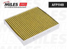 Фильтр салона Ford Focus-2,Mondeo 07-, S-max (антибактериальный) ор.1494697/1315687 MILES AFP1149