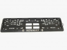 Рамка для номера с защелкой с надписью ''RENAULT'' серебро (рельефная) 112/1-RE-c